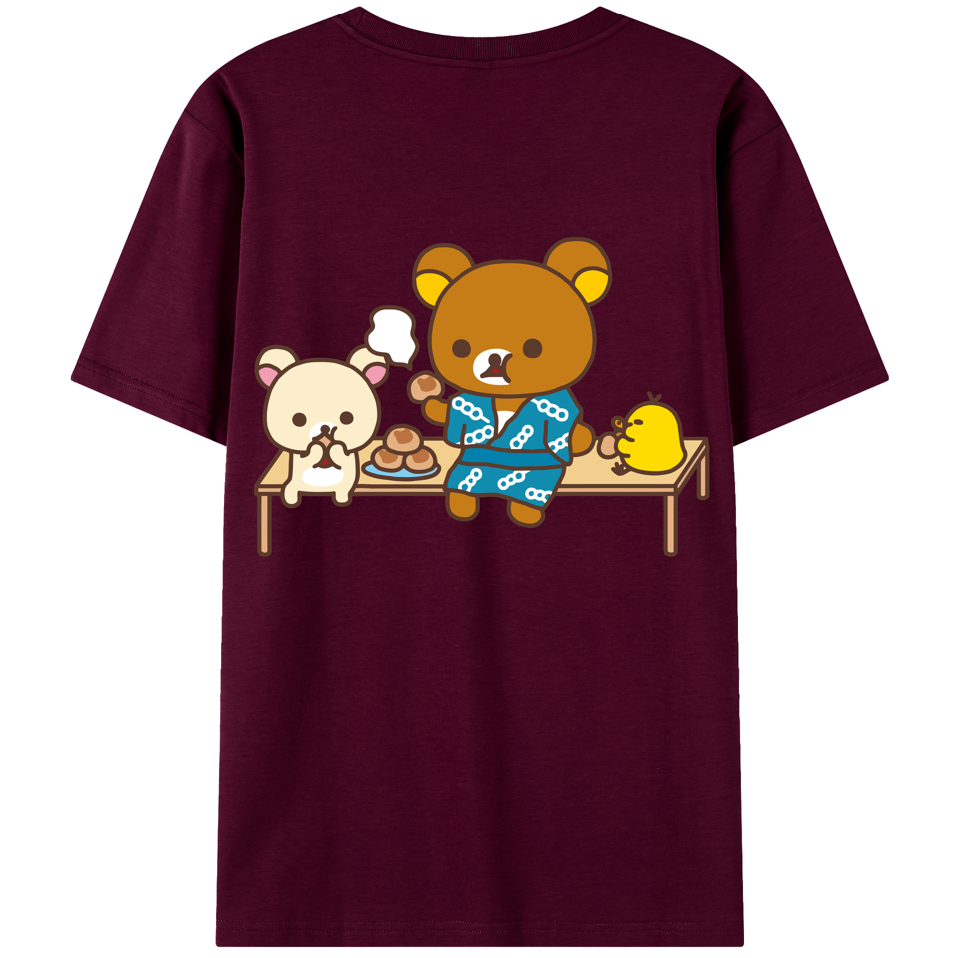 （画像用） リラックマ リラックマ キイロイトリ Rilakkuma Korilakkuma Kiiroitori レディース半袖Tシャツ(バックプリント)